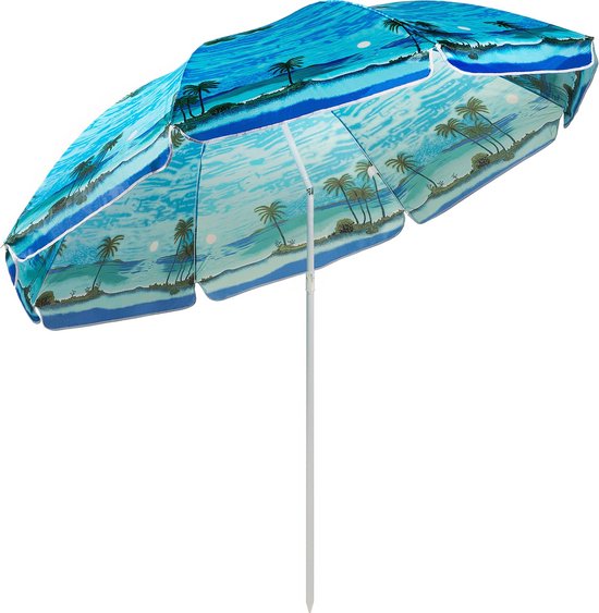 Outtec® Strandparasol - Stokparasol - Tuinparasol - Strand Parasol - Ø200 cm - Hoogte Verstelbaar 123 - 196 cm - Lichtgewicht