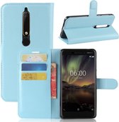 Book Case - Nokia 6.1 (2018) Hoesje - Lichtblauw