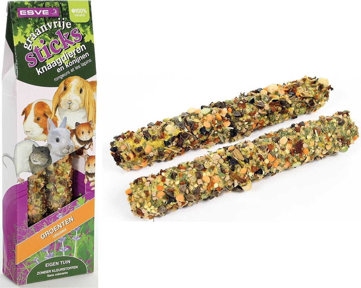 ESVE Graanvrije Sticks – Groenten – Knaagdieren en Konijnen – 2 x 135 gr