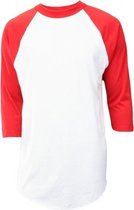 Soffe Klassiek Honkbal Ondershirt 3/4  Mouw - Volwassenen - Rood - X-Large