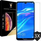 Screenprotector geschikt voor Huawei Y7 (2019) - Tempered Glass Gehard Glas - Case Friendly - 3 Stuks