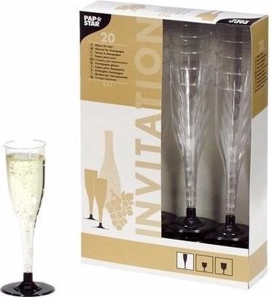 Champagneglazen - Plastic - 20 stuks | bol.com
