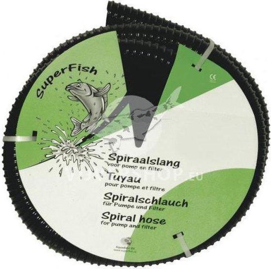 Zwarte spiraalslang dikwandig 25 mm / 10 meter