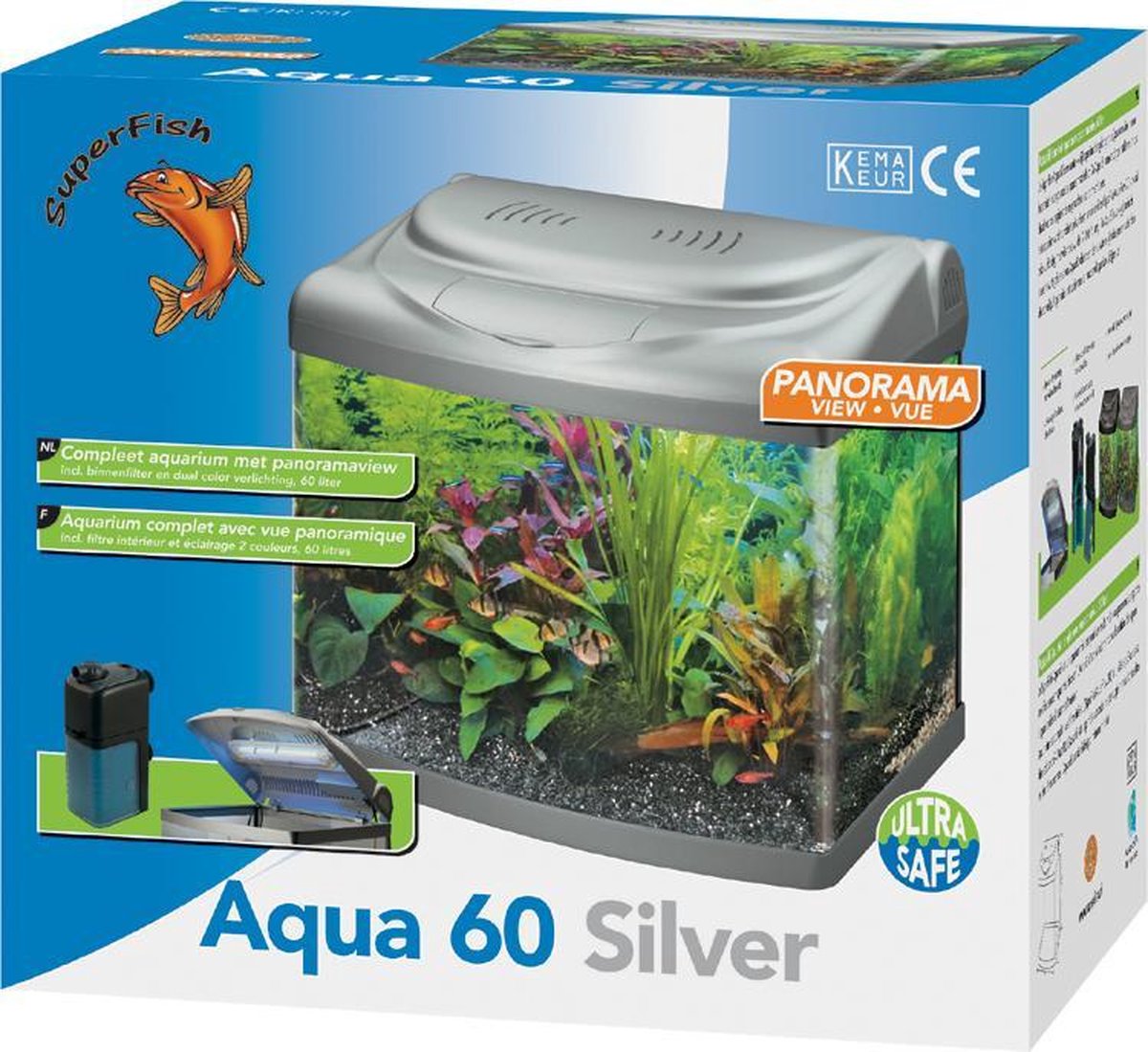 Doe alles met mijn kracht voorspelling kleur SuperFish Panorama - Aquarium - 60 liter - Zilver | bol.com