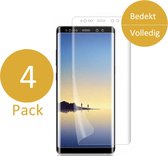 4x Screenprotector voor Samsung Galaxy Note 8 - Edged (3D) Glas PET Folie Screenprotector Transparant 0.2mm 9H (Full Screen Protector)