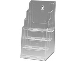 Acryl folderhouder - brochurehouder - folderdisplay voor 4 stapels A5 brochures