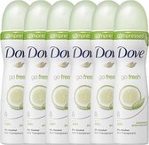 Dove Go Fresh Cucumber & Green Tea Women - 6 x 75 ml - Deodorant Spray - Voordeelverpakking