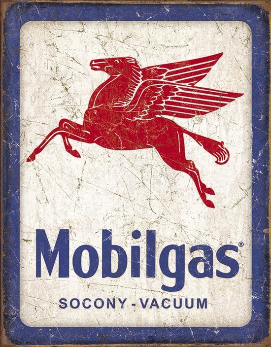 Signs-USA Mobilgas Pegasus - retro wandbord - 40 x 30 cm