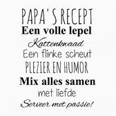 Muursticker voor in de keuken-Papa's recept- Zwart