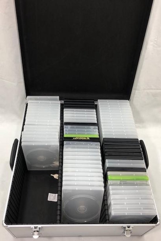 Rijpen versus baseren DVD koffer opbergkoffer voor het opbergen van 100 DVDs of games zilver |  bol.com