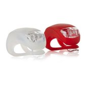 Setje silicone LED fietslamp - Verlichtingsset Rood en Wit - fietsverlichting - DisQounts