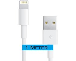 2x Lightning USB oplaad kabel 1 meter Wit voor Apple iPhone 5 / 5S / 5C / 6 / 6 plus / 6S / 6S Plus / 7 / 7 Plus / iPod Touch & iPad 4 / Air /Retina en Mini Oplaadkabel oplader