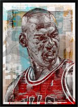 Michael Jordan schilderij (reproductie) 51x71cm