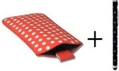 Polka Dot Hoesje voor Motorola Moto G 2014 met gratis Polka Dot Stylus, Rood, merk i12Cover