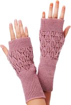 BoeL Roze Vingerloze Handschoenen Armwarmers Handwarmers Oud roze One size