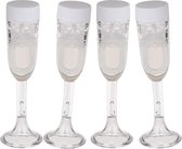 4x stuks Bellenblaas champagne bruiloft glas - Bruiloft/Huwelijk feestartikelen