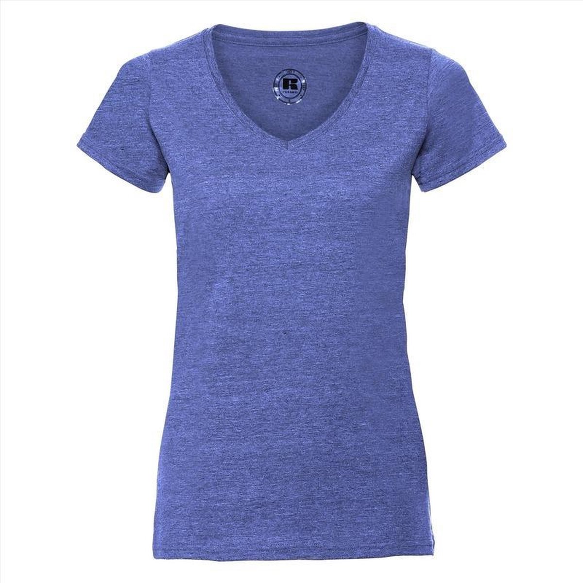 Basic V-hals t-shirt vintage washed denim blauw voor dames - Dameskleding t- shirt... | bol.com