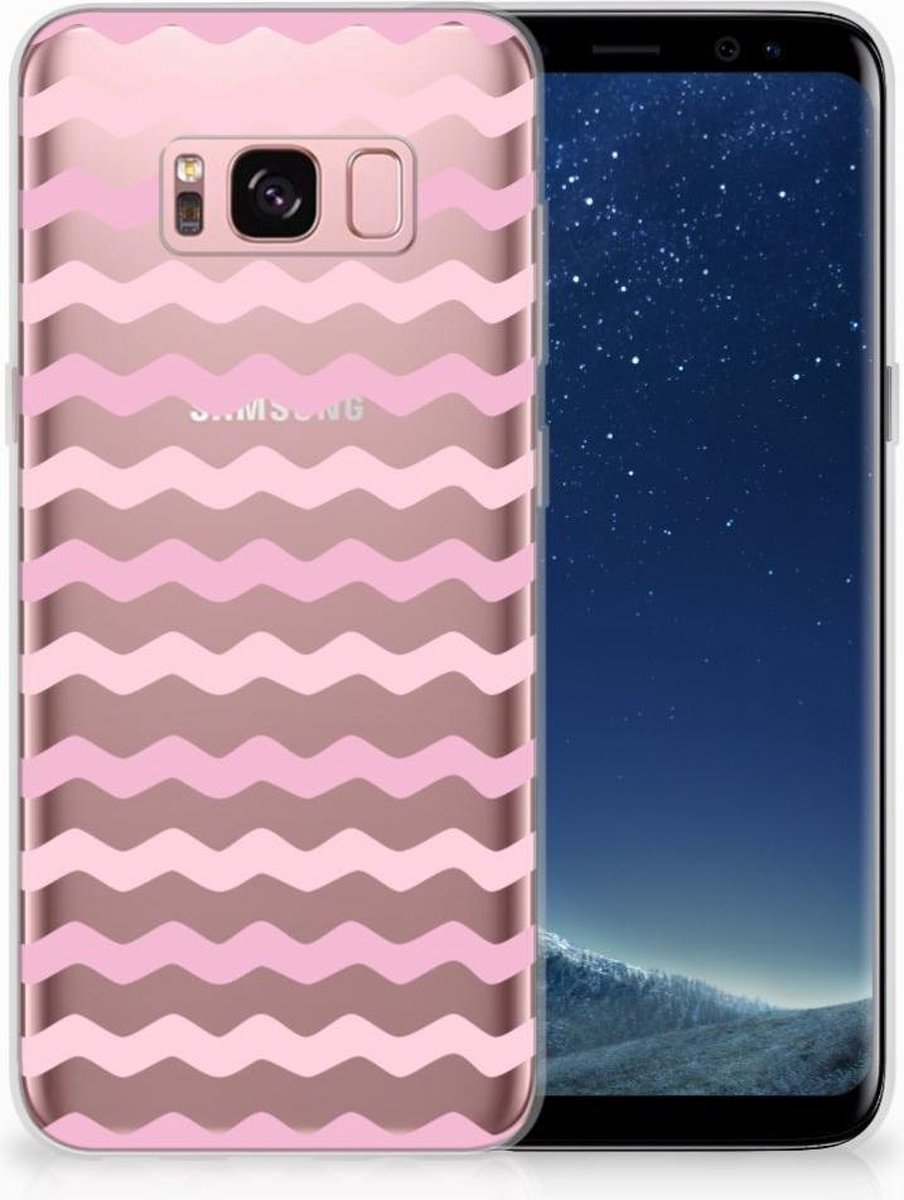 Samsung Galaxy S8 TPU bumper Waves Roze