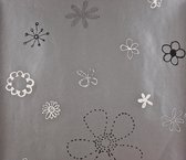 Dutch Wallcoverings Vliesbehang bloem - grijs/zwart/wit