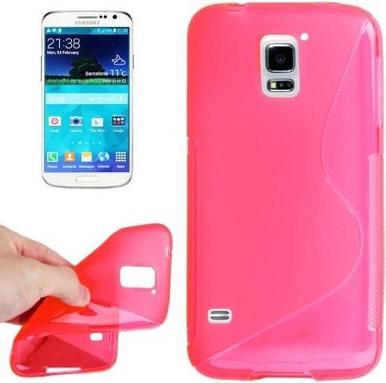 Samsung S5 TPU Beschermhoes, case, frontje roze | bol.com