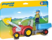 Bol.com PLAYMOBIL 1.2.3 Boer met tractor en aanhangwagen - 6964 aanbieding