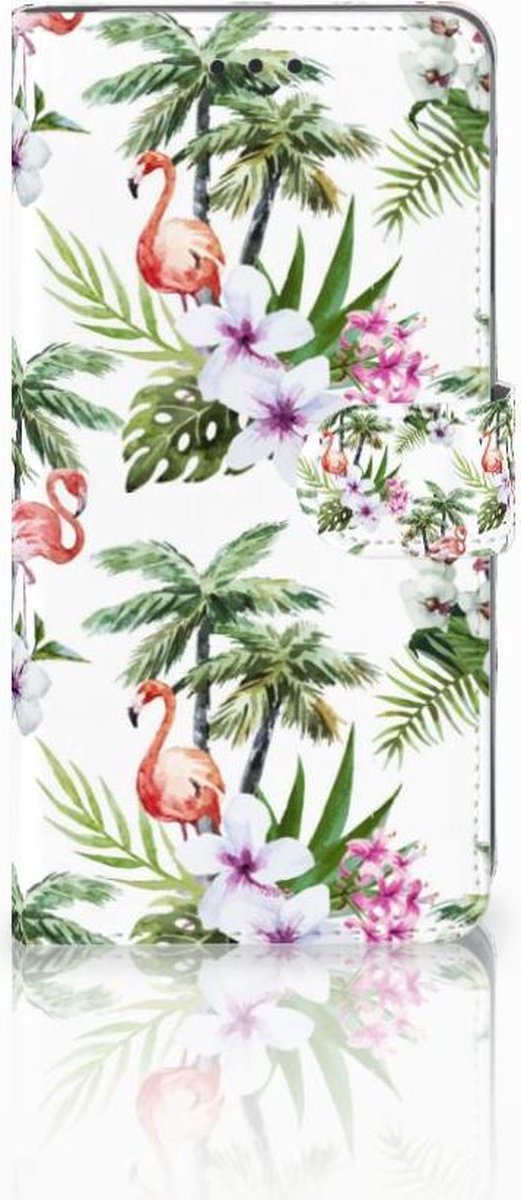Apple iPhone Xs Max Telefoonhoesje met Pasjes Flamingo Palms