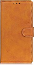 Luxe Book Case - OnePlus 7 Hoesje - Bruin