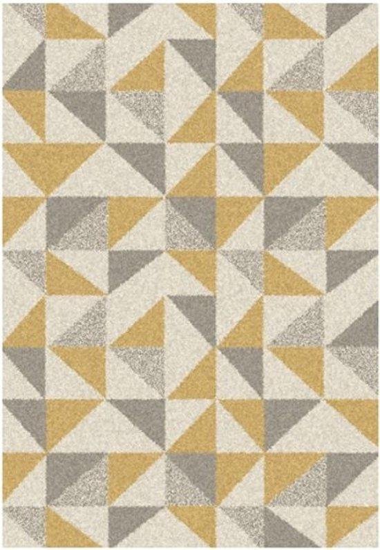 Ikado Modern tapijt met ivoor, grijs en oker patroon 120 x 170 cm | bol.com