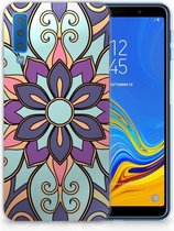 Geschikt voor Samsung Galaxy A7 (2018) TPU Hoesje Design Purple Flower