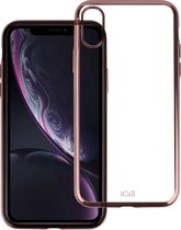 Hoesje voor iPhone XR Transparant Soft TPU Gel Siliconen Case iCall - Roségoud