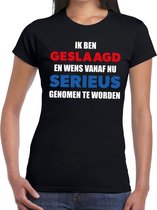 Ik ben geslaagd serieus t-shirt zwart dames XS