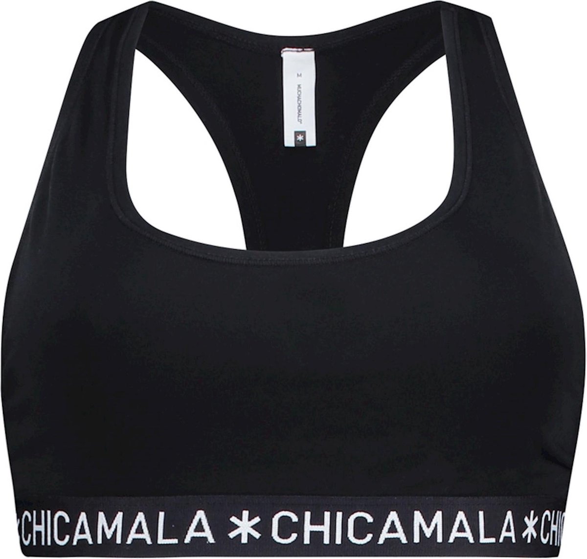 Chicamala dames racer back bralette basic zwart - S