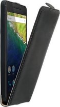 Huawei Nexus 6P Lederlook Flip Case hoesje Zwart