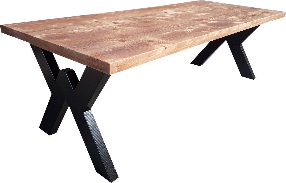 Tafel Miami 4 Persoons Eettafel Bruin/zwart