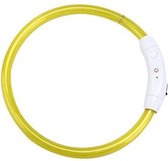 lichtgevende hondenhalsband LED licht, usb oplaadbaar (geel) - oplaadbare lichthalsband hond - 50 cm