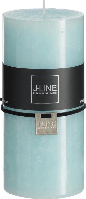 J-Line cilinderkaars - aqua - large - 72U - 6 stuks