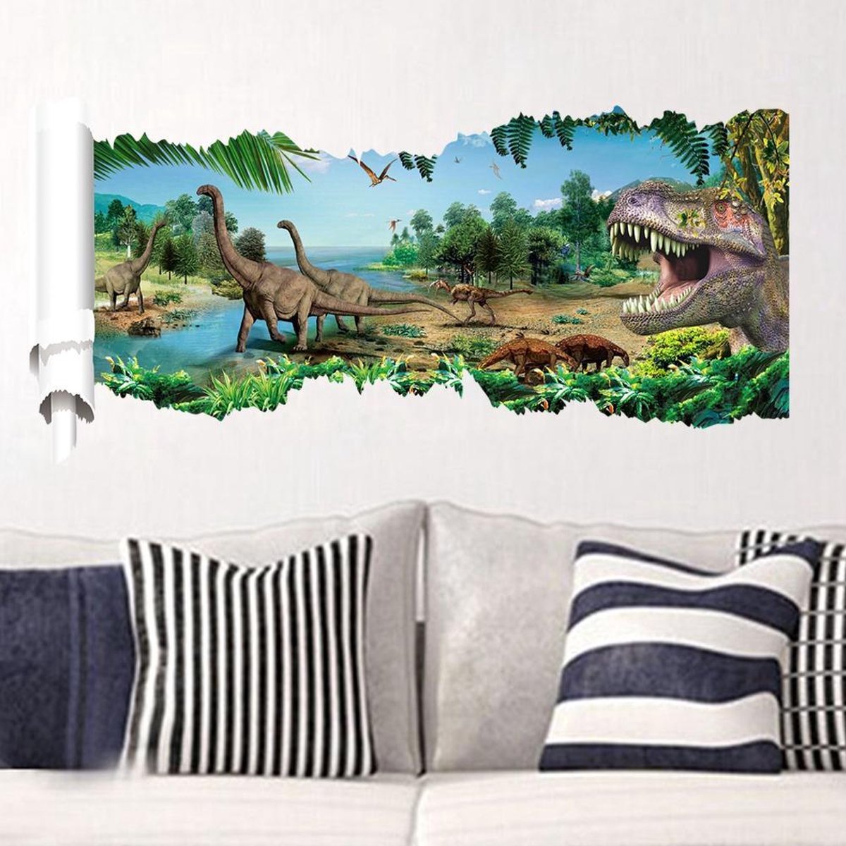 BelleImpression Dinosaurus Muursticker Jurassic Set 105 Cm B X 165 Cm H - Verwijderbaar