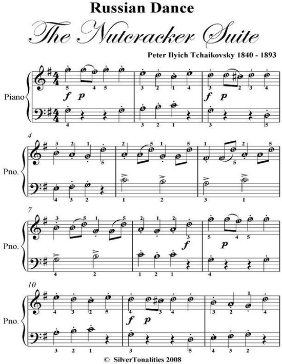 Russian Dance Nutcracker Suite Easy Piano Sheet Music (ebook), Peter