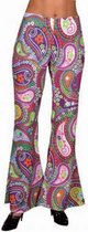 Jaren 80 & 90 Kostuum | Funky Paarse Hippie Broek Vrouw | Medium | Carnaval kostuum | Verkleedkleding