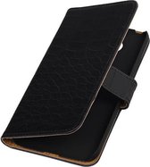 Croco Bookstyle Wallet Case Hoesje Geschikt voor LG G5 Zwart