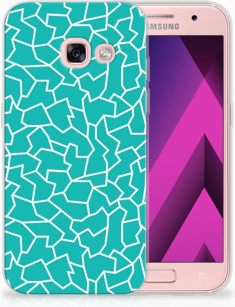 Samsung Galaxy A3 2017 Hoesje maken Cracks Blue