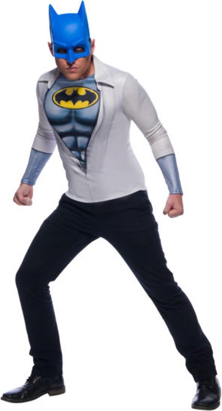RUBIES USA - Batman t-shirt met blauw masker voor volwassenen - M / L