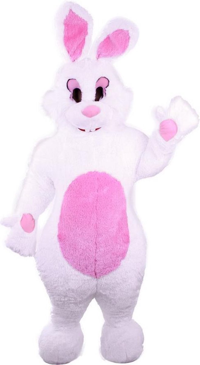 To.beone Easter Bunny Costume with Blue Coat Striped Bow Tie for Adults, Complete Rabbit Costume for Parties and Parties