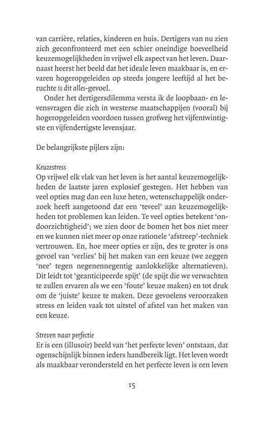 Tekstpagina met hoofdstuk 'Keuzestress' en 'Streven naar perfectie'.