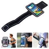 Cheqo® Sport-armband - Neoprene - 7x14 cm - Zwart - Klittenband Bevestiging - Audio-uitgang - Sleutel Opbergvakje - Hardlopen, Fietsen, Fitness - Telefoonhouder - Waterdicht - Sleutel Opbergvakje - Verstelbaar - Unisex