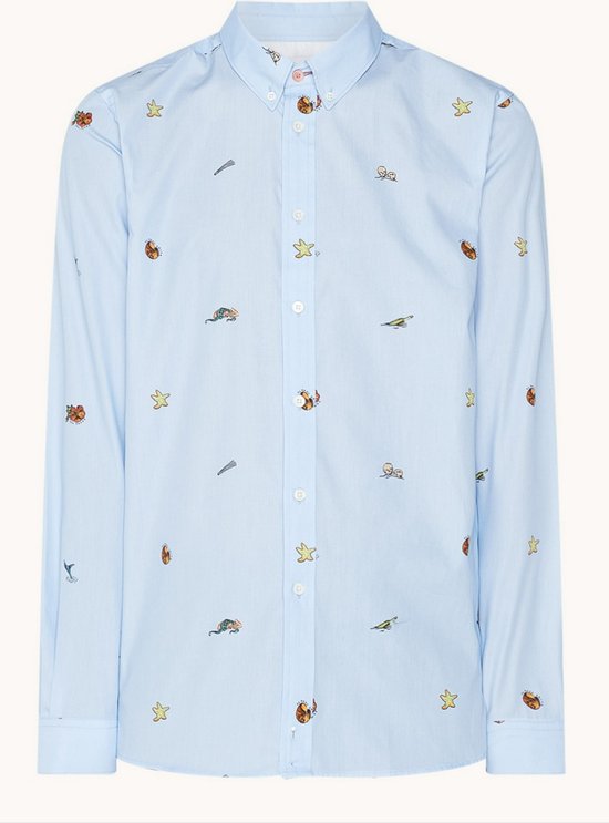 PS Paul Smith Regular fit overhemd met print Blauw Maat S bol