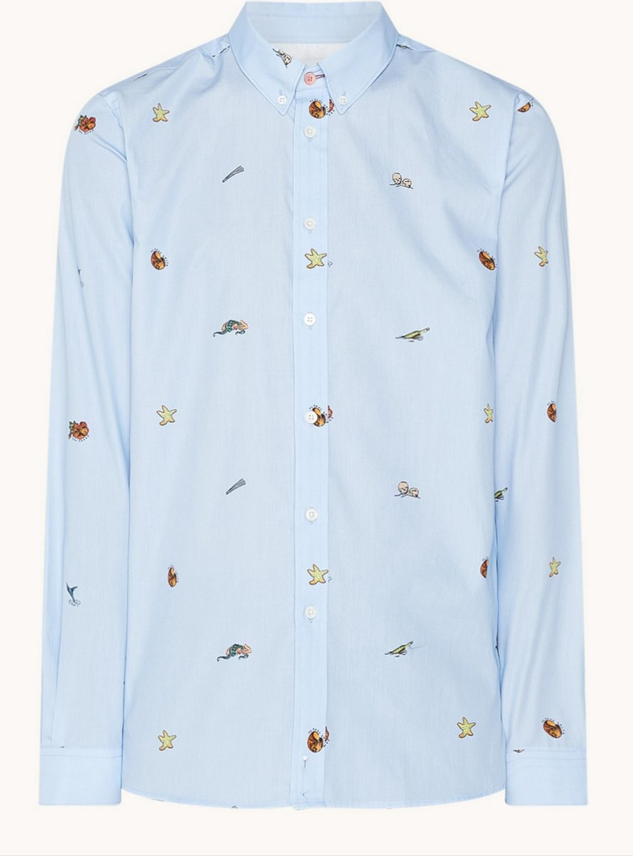 PS Paul Smith Regular fit overhemd met print - Blauw - Maat S