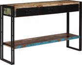 The Living Store Wandtafel Vintage - 120 x 30 x 76 cm - Gerecycled hout - 3 lades - 1 schap