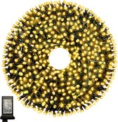 Cheqo® Kerstboomverlichting - Lichtsnoer - Kerstlampjes - Led Verlichting - Kerstverlichting voor Binnen en Buiten - 80 LED - 6m - Warm Wit