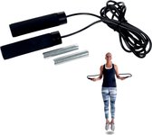 Cheqo® FIT Verzwaard Springtouw - Fitness Jumping Rope - Met Gewicht - Crossfit - 160 gram - 2.85 m